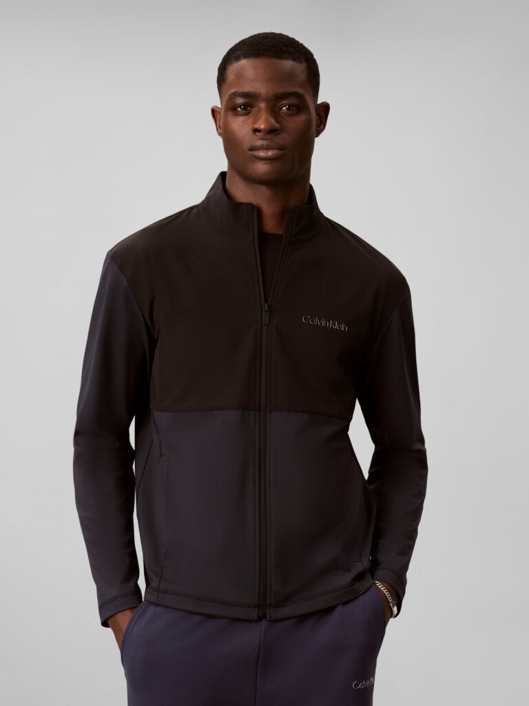 Calvin Klein Jacket zwarte heren jas met ritssluiting, comfortabele pasvorm en subtiel Calvin Klein merklogo