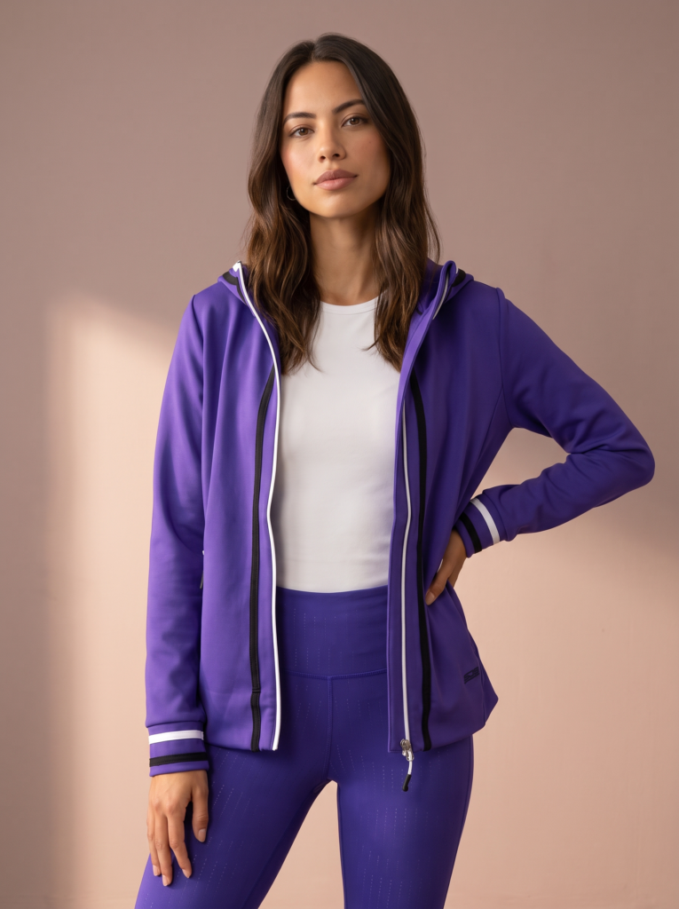 Sjeng Sports Lady Hooded Jacket Filomena dames vest met doorlopende ritssluiting, capuchon en vrouwelijke getailleerde pasvorm