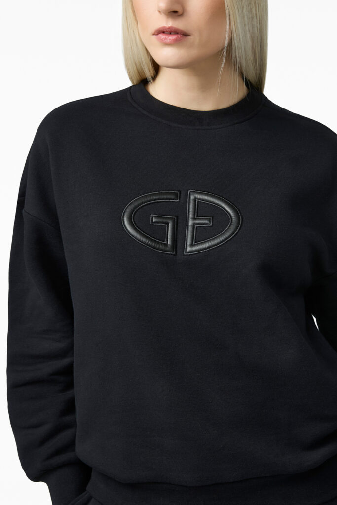Goldbergh Tova Crew Neck Sweater zwarte dames sweater met ronde hals en subtiel Goldbergh logo