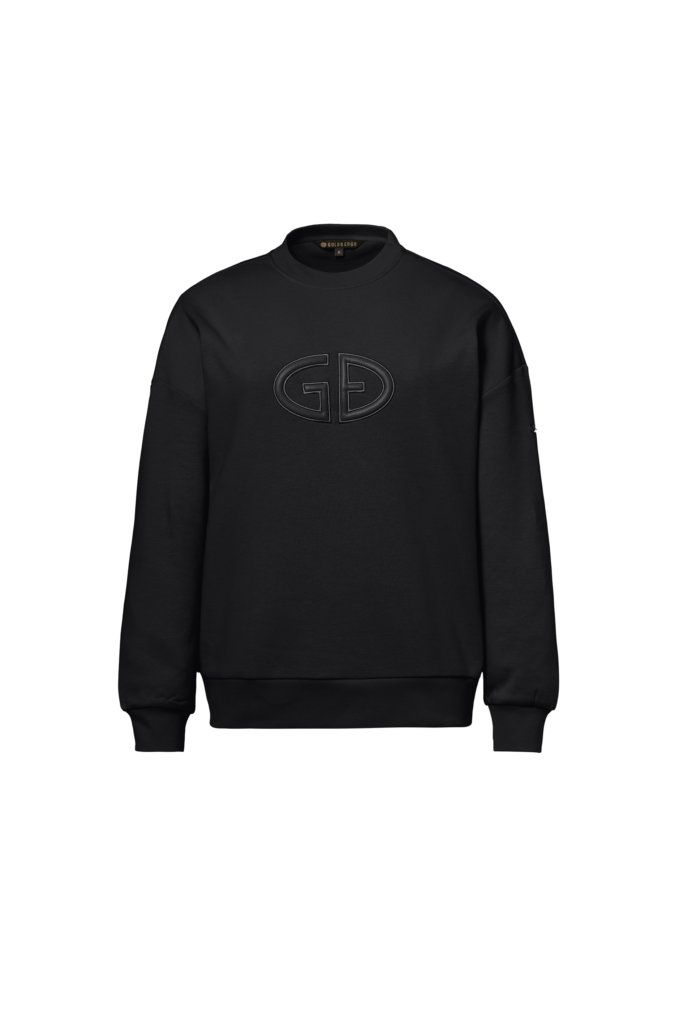 Goldbergh Tova Crew Neck Sweater zwarte dames sweater met ronde hals en subtiel Goldbergh logo