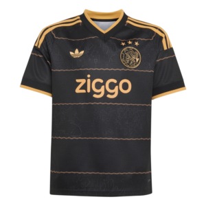 Adidas Ajax Amsterdam Uit Tenue 2026/2027 bestaande uit het officiële uitshirt en de bijpassende uitshort met clubembleem