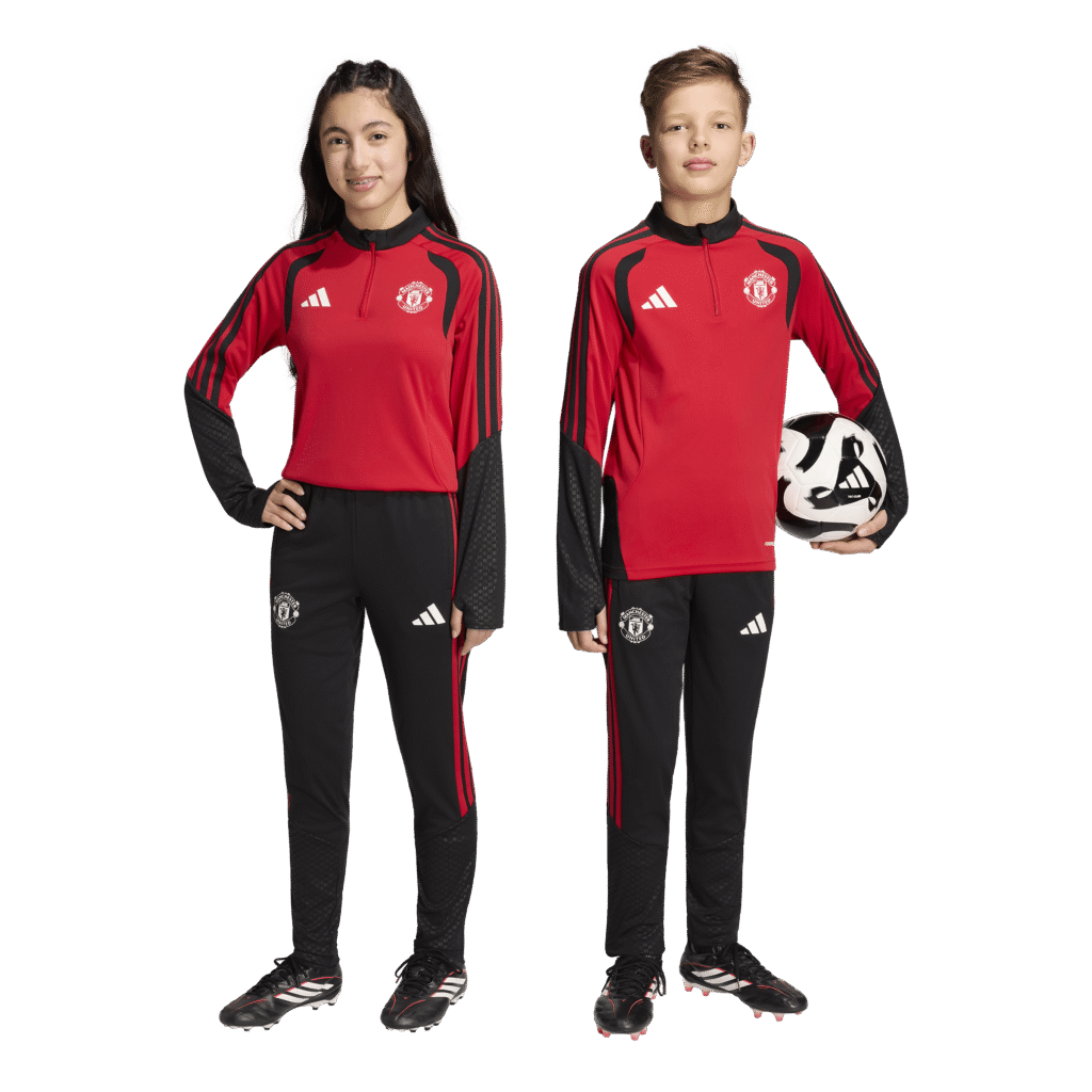 adidas Manchester United trainingsset lang voor kids rood zwart