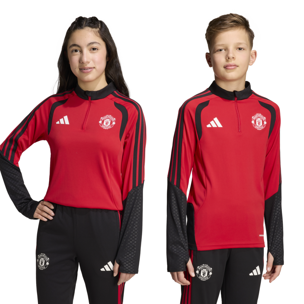 adidas Manchester United trainingsset lang voor kids rood zwart