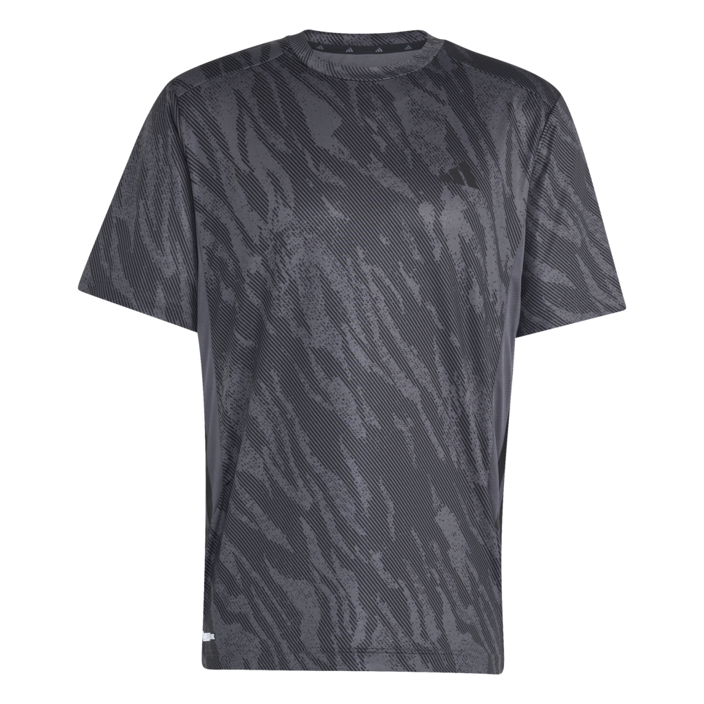 Adidas Techess AOP T KQ7353 sportief heren t-shirt met allover print en vochtregulerend materiaal