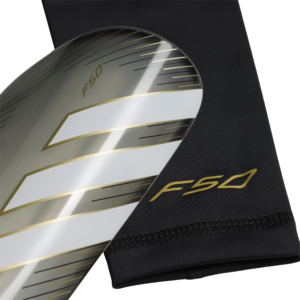 adidas F50 League scheenbeschermers KV9011 in carbon grijs met zwarte compressiekousen