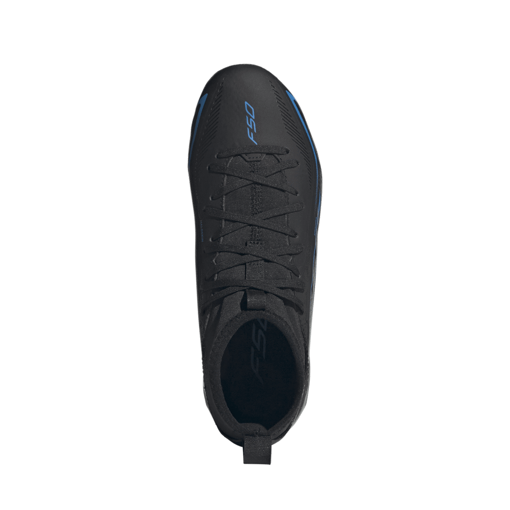 Adidas F50 Hyperfast League Mid FG LA3942 lichtgewicht voetbalschoenen met middelhoge sokconstructie voor heren op natuurgras
