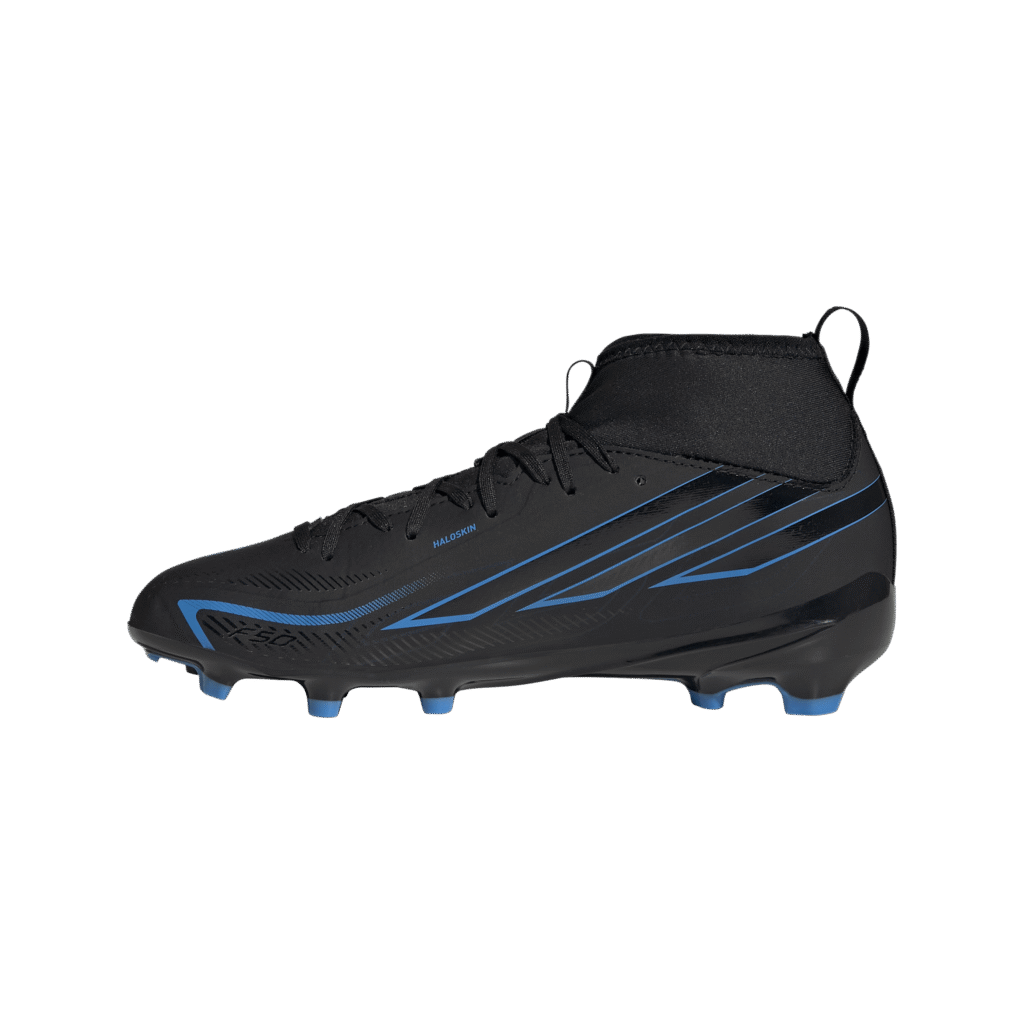 Adidas F50 Hyperfast League Mid FG LA3942 lichtgewicht voetbalschoenen met middelhoge sokconstructie voor heren op natuurgras