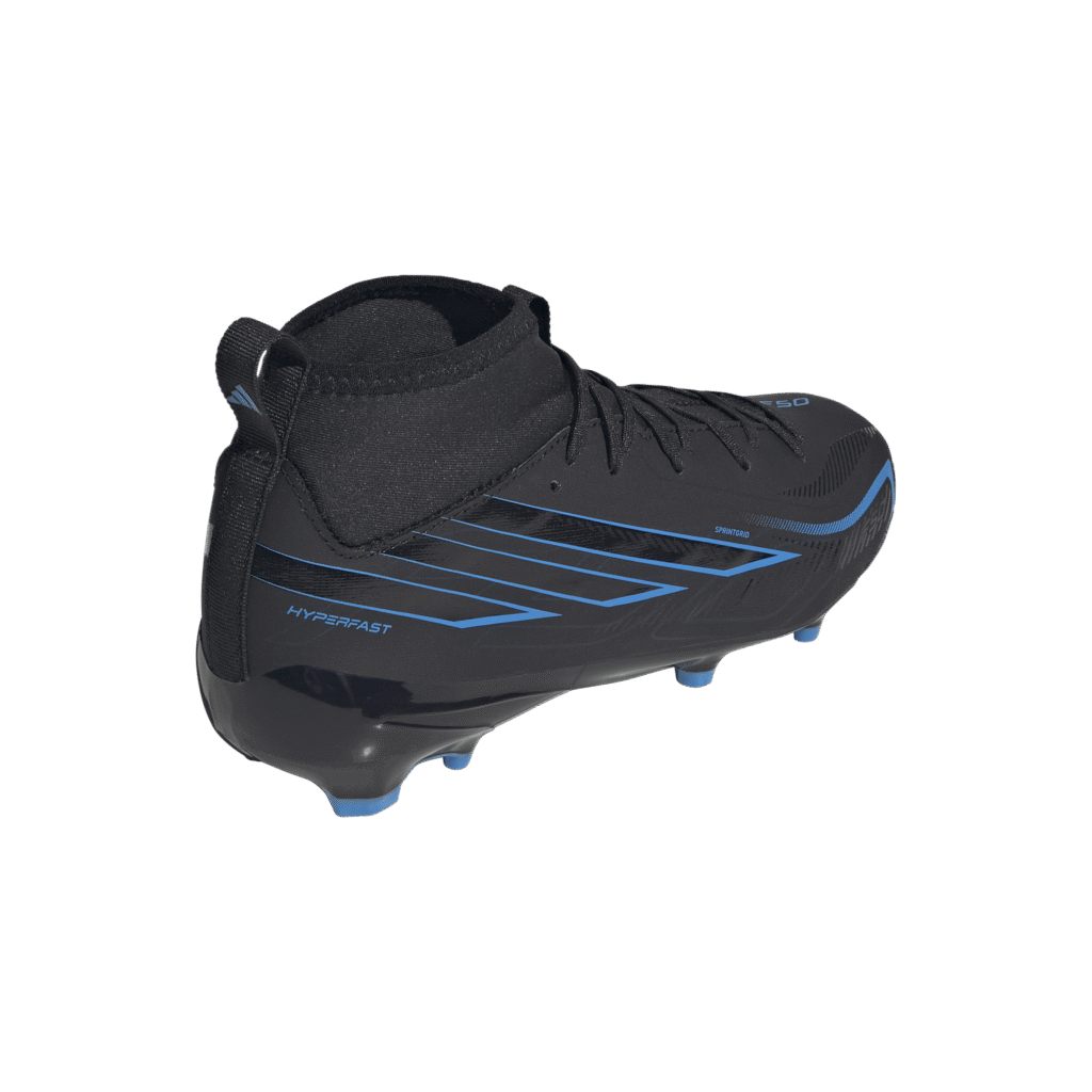 Adidas F50 Hyperfast League Mid FG LA3942 lichtgewicht voetbalschoenen met middelhoge sokconstructie voor heren op natuurgras