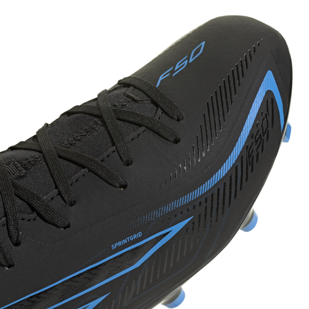 Adidas F50 Hyperfast League Mid FG LA3942 lichtgewicht voetbalschoenen met middelhoge sokconstructie voor heren op natuurgras
