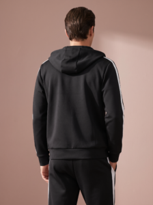Sjeng Sports Men's Hooded Jacket Memphis B001 heren vest in het zwart met doorlopende rits en capuchon