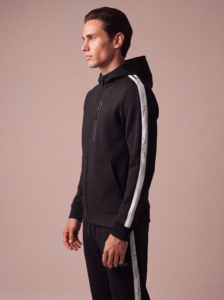 Sjeng Sports Men's Hooded Jacket Memphis B001 heren vest in het zwart met doorlopende rits en capuchon