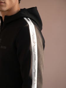 Sjeng Sports Men's Hooded Jacket Memphis B001 heren vest in het zwart met doorlopende rits en capuchon