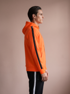 Sjeng Sports Men's Hooded Jacket Memphis O026 heren vest in het oranje met doorlopende rits en capuchon