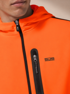 Sjeng Sports Men's Hooded Jacket Memphis O026 heren vest in het oranje met doorlopende rits en capuchon