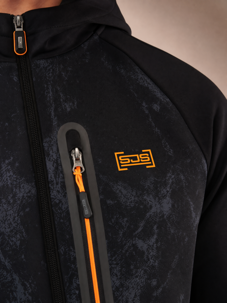 Sjeng Sports Men's Jacket Mike B001 heren sportvest in het zwart met doorlopende ritssluiting en capuchon