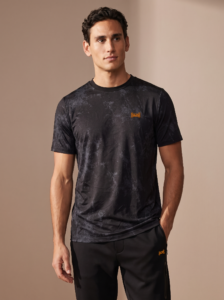 Sjeng Sports Men's Tee Nexus Nexus-B001 heren sportshirt in het zwart met korte mouwen en ronde hals