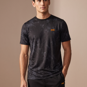 Sjeng Sports Men's Tee Nexus Nexus-B001 heren sportshirt in het zwart met korte mouwen en ronde hals