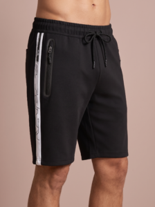 Sjeng Sports Men's Short Pasquale B001 heren sportshort in het zwart met elastische tailleband en diepe zakken
