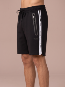 Sjeng Sports Men's Short Pasquale B001 heren sportshort in het zwart met elastische tailleband en diepe zakken