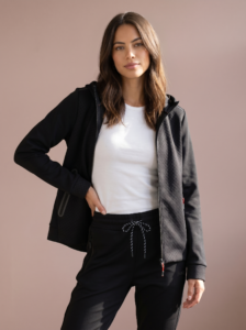 Sjeng Sports Lady Hooded Jacket Rotonda dames vest met doorlopende ritssluiting, capuchon en vrouwelijke getailleerde pasvorm