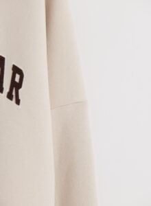 Aim'n Sand Varsity Sweatshirt 23100186-025 dames sweater in de kleur Sand zandkleur met Varsity borduursel