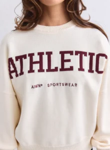 Aim'n Athletic Knit Sweatshirt 26081532-050 dames trui in de kleur grijs met een stijlvolle gebreide kwaliteitsstructuur
