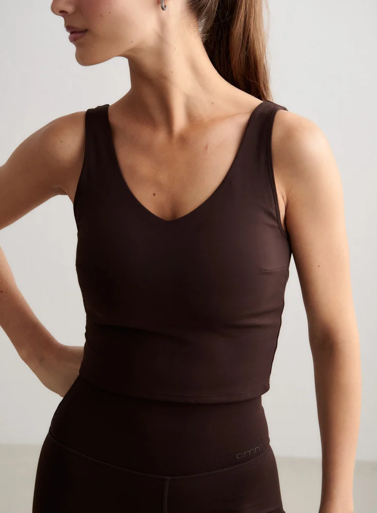 Aim'n Chocolate Sense Bralette 23070058-147 dames sport-bralette in de kleur Chocolate bruin met een zachte elastische band