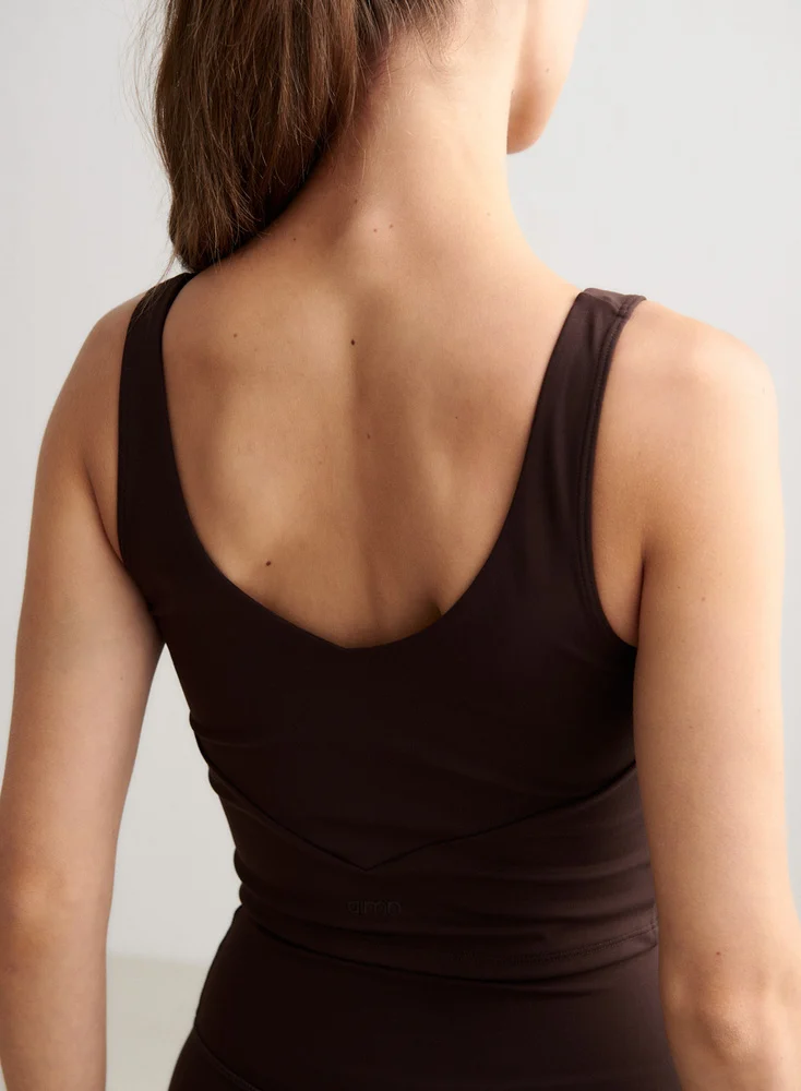 Aim'n Chocolate Sense Bralette 23070058-147 dames sport-bralette in de kleur Chocolate bruin met een zachte elastische band