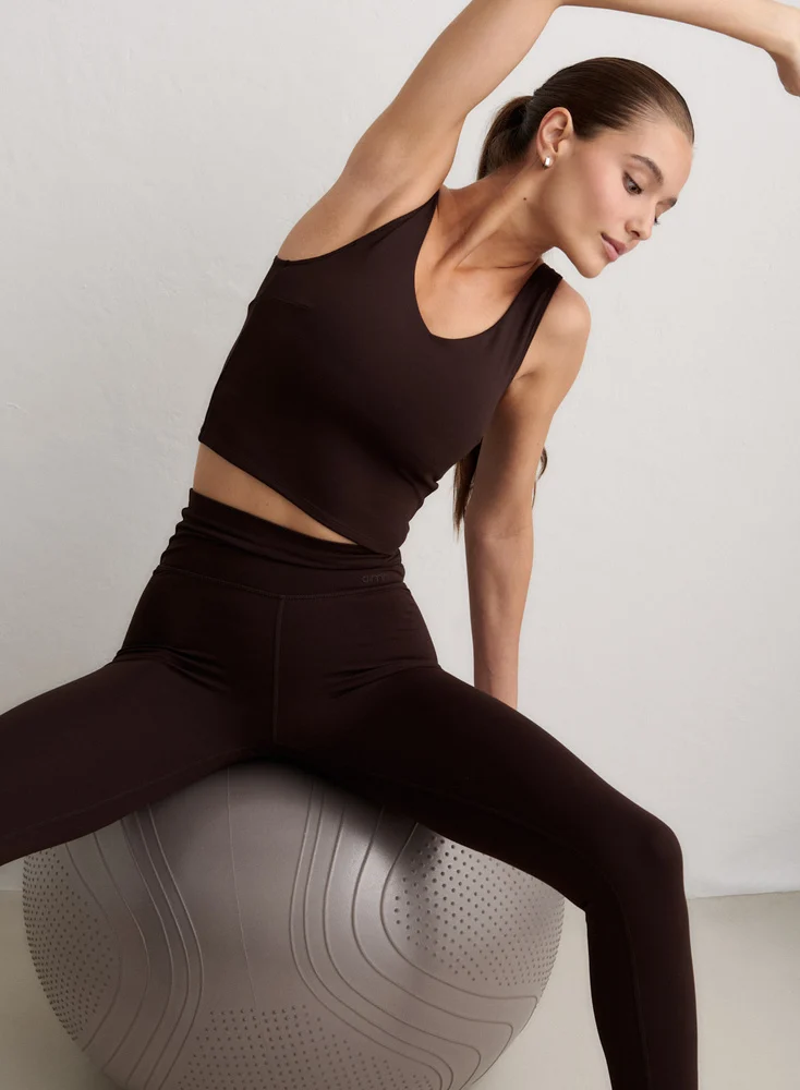 Aim'n Chocolate Sense Bralette 23070058-147 dames sport-bralette in de kleur Chocolate bruin met een zachte elastische band