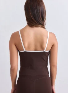 Aim'n Chocolate Sense Contour Singlet 26041554-147 dames top in de kleur Chocolate bruin met figuurvolgende contourlijnen
