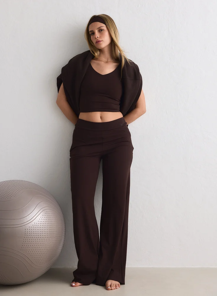 Aim'n Chocolate Sense Pants 26011185-147 dames broek in de kleur Chocolate bruin met een comfortabele tailleband