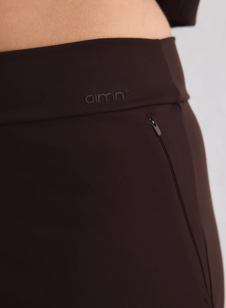 Aim'n Chocolate Sense Pants 26011185-147 dames broek in de kleur Chocolate bruin met een comfortabele tailleband