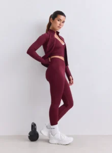 Aim'n Merlot Shape Seamless Tights 24010188-187 dames naadloze sportlegging in de kleur Merlot bordeauxrood