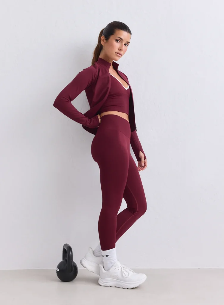 Aim'n Merlot Shape Seamless Tights 24010188-187 dames naadloze sportlegging in de kleur Merlot bordeauxrood