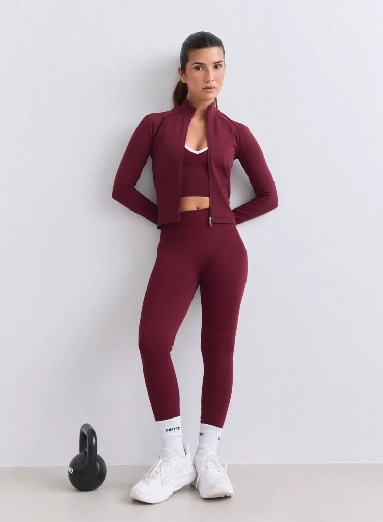 Aim'n Merlot Shape Seamless Tights 24010188-187 dames naadloze sportlegging in de kleur Merlot bordeauxrood