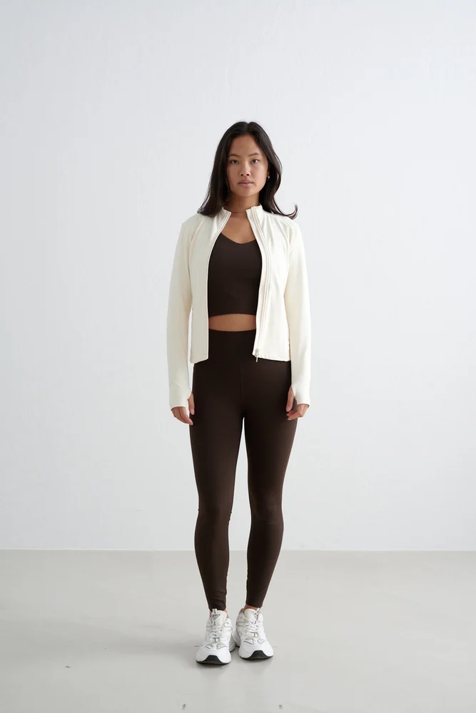 Aim'n Sense Tight Chocolate 23070055-147 dames sportlegging in de kleur Chocolate bruin met hoge tailleband