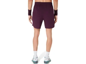 Detail van de elastische tailleband met trekkoord en ademende mesh-panelen op de Asics Game 7in Short.