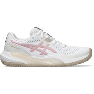Zijaanzicht van de witte Asics Gel-Challenger 15 Padel dames padelschoen