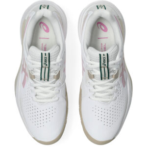 Zijaanzicht van de witte Asics Gel-Challenger 15 Padel dames padelschoen