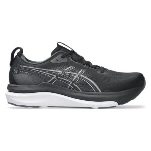 Zijaanzicht van de zwarte Asics Gel-Kayano 33