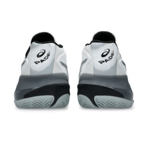 Zijaanzicht van de witte Asics Gel-Resolution 10 Padel herenschoen