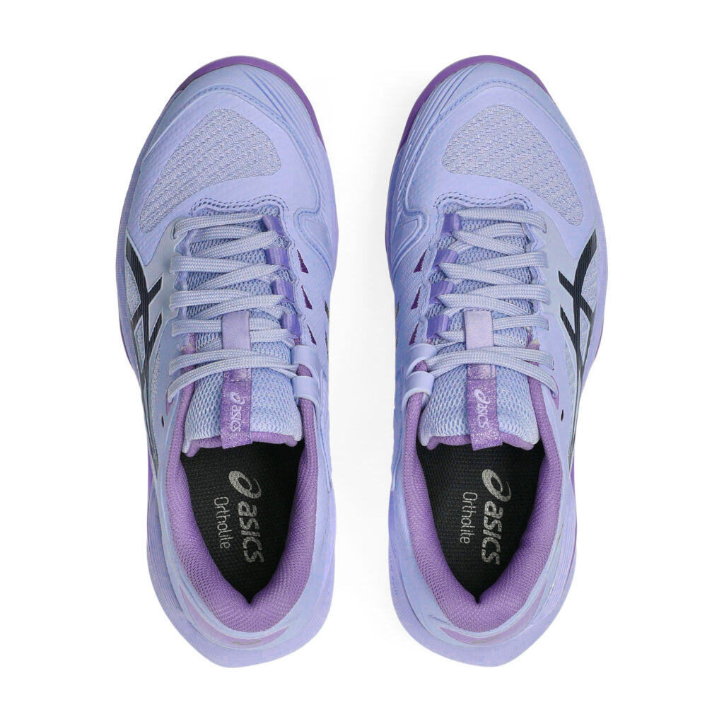 Asics Gel-Solution Speed FF 4 Clay damesschoen in het blauw (1042A312-400) met visgraatprofiel voor gravel en padel