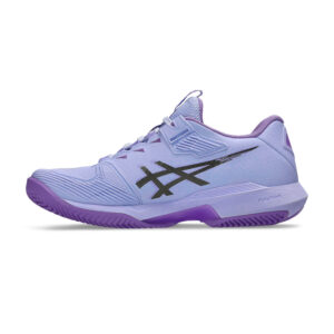 Asics Gel-Solution Speed FF 4 Clay damesschoen in het blauw (1042A312-400) met visgraatprofiel voor gravel en padel