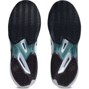 Volledige Precision-Grip visgraatzool van de Asics Solution Speed FF 4 Clay voor maximale acceleratie en grip.