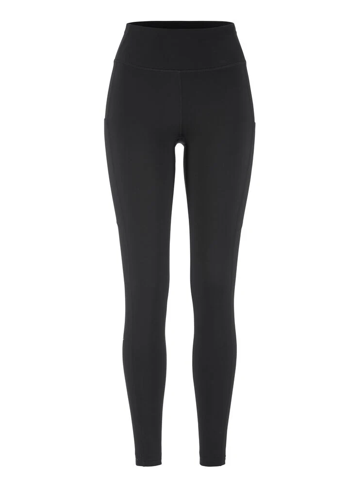 Craft Adv Essence Warm Tights 3 W zwarte dames warme hardlooptight met geborstelde binnenkant en brede tailleband