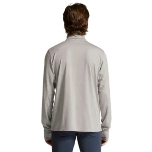 Craft Flow HZ LS heren sportshirt met lange mouwen en korte rits donkergrijs vooraanzicht