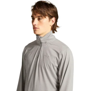 Craft Flow HZ LS heren sportshirt met lange mouwen en korte rits donkergrijs vooraanzicht