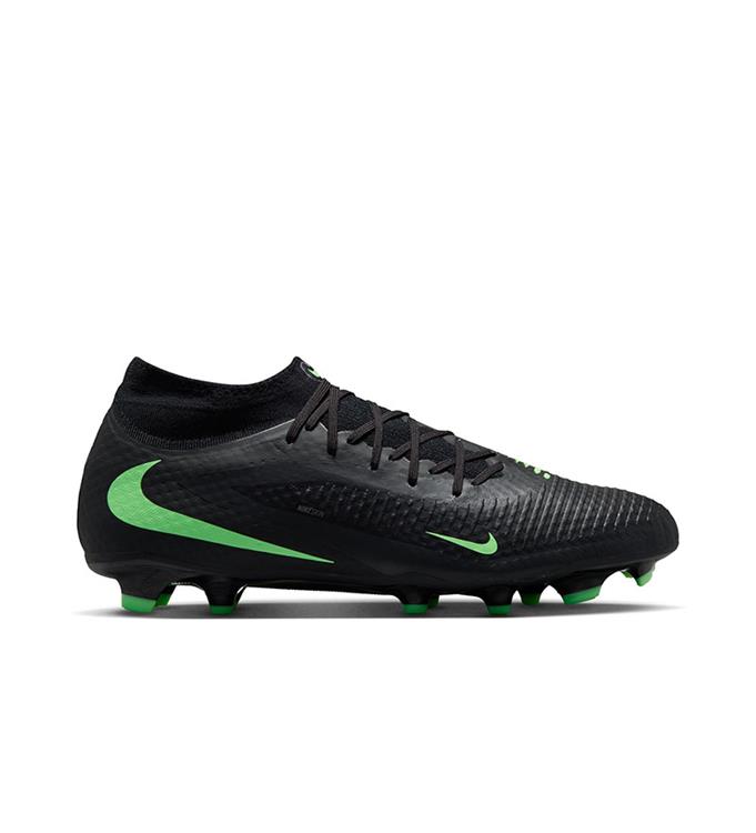 Nike Phantom 6 High Acad FG/MG HQ2278-001 voetbalschoen in het zwart met Dynamic Fit sokje en noppen voor natuur- en kunstgras