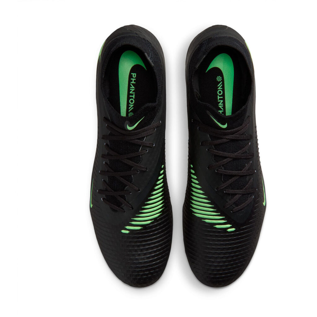 Nike Phantom 6 High Acad FG/MG HQ2278-001 voetbalschoen in het zwart met Dynamic Fit sokje en noppen voor natuur- en kunstgras
