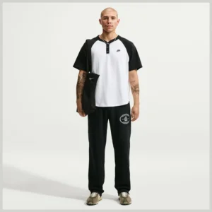 Nike Sportswear Club Fleece Open Hem heren broek zwart vooraanzicht